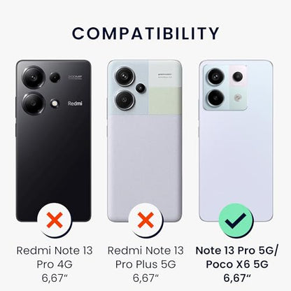 kwmobile Case Compatible with Xiaomi Redmi Note 13 Pro 5G / Poco X6 5G Case - Protective Slim TPU Phone Cover - Soft Matte Finish - Dark Slate - color: Dark Slate, size: Redmi Note 13 Pro 5G / Poco X6 5G