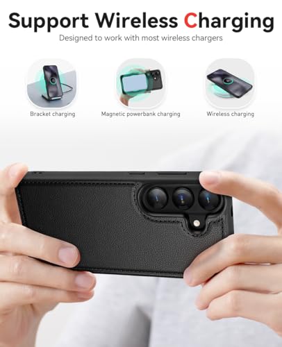 OCASE for Samsung Galaxy S26 Detachable Wallet Case with Card Holder, [2 in 1] PU Leather Flip Folio Case with RFID Blocking Stand Wrist Strap Shockproof Phone Cover 2026, Litchi Black - color: Litchi Black, size: Samsung Galaxy S26