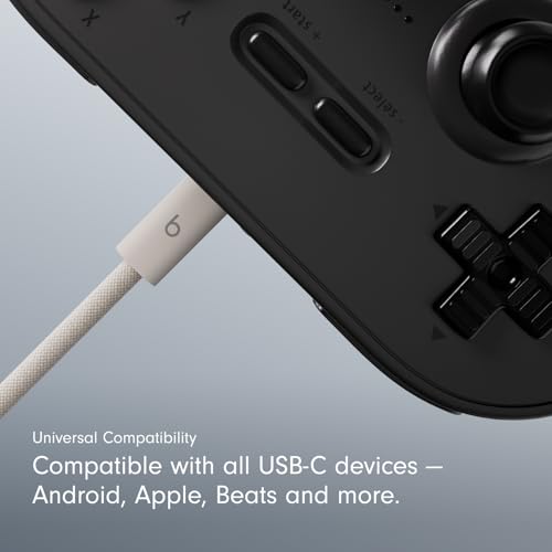 Beats 240W USB-C to USB-C Braided Cable, Fast Charging, Durable/Tangle Free, Compatible with Apple and Android Devices (3 m/10 ft) – Surge Stone - color: Surge Stone, size: 10 ft, style: USB-C to USB-C