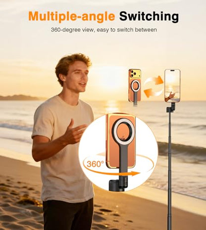for Mag Safe Tripod for iPhone, JustTap 65” Selfie Stick for iPhone