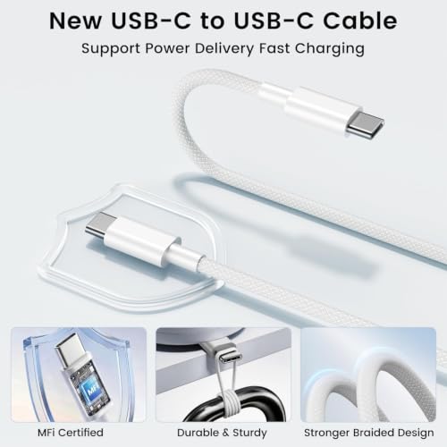 iPad Charger Fast Charging,10FT Long Braided USB C Cable,20W Type C Charger - size: 10FT