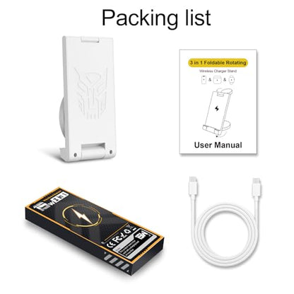 2024 Upgrated Wireless Charger: 3 in 1 Charger Stand Multiple Devices for Apple - iPhone 16 15 14 Pro Max 13 12 11 - Watch 10 9 8 7 6 5 4 3 2 SE and Ultra Series - Airpods 4 3 2 Pro - color: Pure white