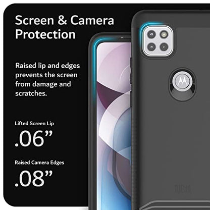 TUDIA DualShield Designed for Motorola One 5G ACE Phone Case 2021, [Merge] Shockproof Military Grade Dual Layer Tough Slim Heavy Duty Protection for Moto One 5G UW ACE Case - Matte Black - color: Matte Black