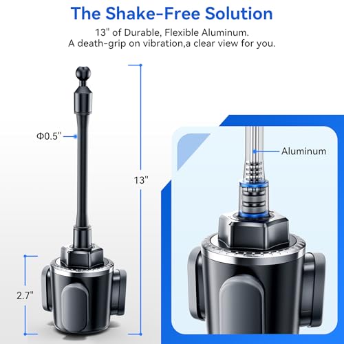 Rorhxia 13 inch Cup Holder Phone Holder, [Enjoy Convenience, Flexibility, Stability] Gooseneck Cup Phone Mount, Fit for All Phones, iPhone 17/16/15/14/13/12 Pro Max/Samsung S24/S23/S22