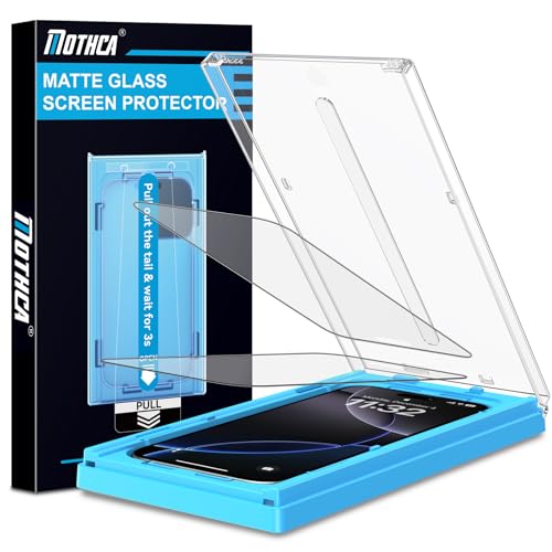 Mothca 2 Pack Matte Glass Screen Protector for iPhone 16 / iPhone 15 (6.1 inch) [Auto Fit Box Dust-Free] Full Coverage Anti-Glare & Anti-Fingerprint Tempered Glass, Bubble Free, Smooth as Silk - size: iPhone 16/15-6.1 Inch