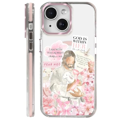 Clear Case for iPhone 14, [Magnetic Charging Compatible][Military-Grade Protection][Anti-Yellowing] Shockproof Slim Magnetic Phone Case for iPhone 14, A Pink Jesus - color: A Pink Jesus, size: Iphone 14