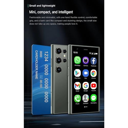 Yoidesu S23 Pro Smartphone, 3in 3D Glass Super Small Cell Phone, Dual SIM 2GB 16GB ROM for Android 8.1 Ultra Thin Mobile Phone, 1000mAh The World's Smallest Backup Phone - color: Black