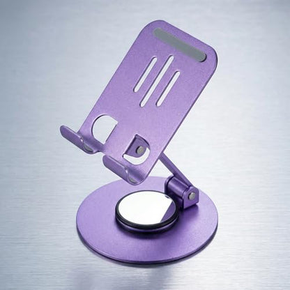 Universal Metal Cell Phone Stand, Multi-Angel Adjustable 360° Rotation Non-Slip Metal Phone Stents(Starry Sky Purple) - color: Starry Sky Purple