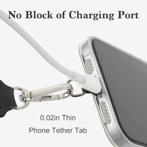 Phone Lanyard Crossbody & Neck, Adjustable Cell Phone Wrist Strap - color: Black