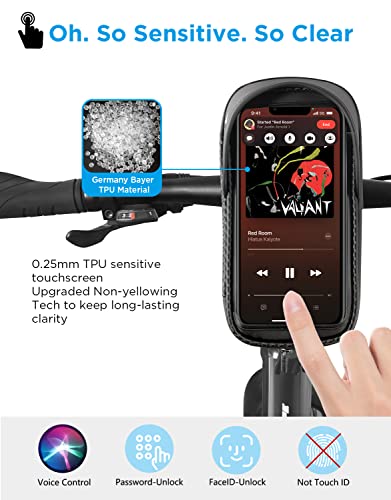 whale fall Bike Handlebar Bag, Bike Phone Holder, Fits Phones up to 7 in | Quick release mount, TPU touchscreen access, stable shockproof storage, waterproof design for commutes and long rides