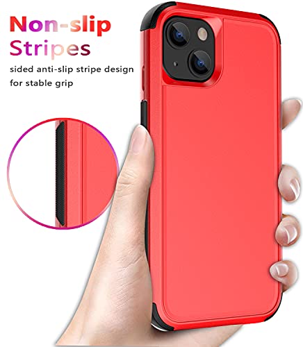 Diverbox for iPhone 13 Case [Shockproof] [Dropproof] [Dust-Proof],Heavy Duty Protection Phone Case Cover for Apple iPhone 13 (Red) - color: 13-Red