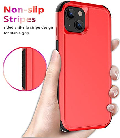 Diverbox for iPhone 13 Case [Shockproof] [Dropproof] [Dust-Proof],Heavy Duty Protection Phone Case Cover for Apple iPhone 13 (Red) - color: 13-Red