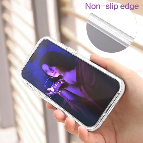 for iPhone 15 Case,Cover for iPhone 15 Not-Yellow for Women Girls,Hybrid 2 in 1 Lightweight Shockproof Heavy Duty Protection Shock Resistant Sturdy Slim Fit Cover for iPhone 15 6.1,Clear