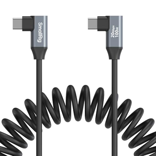 SMALLRIG USB-C to USB-C Coiled Cable (Angled to Angled) - 4793 - size: 1.15-3.28 ft, style: Angled to Angled Coiled
