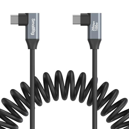 SMALLRIG USB-C to USB-C Coiled Cable (Angled to Angled) - 4793 - size: 1.15-3.28 ft, style: Angled to Angled Coiled
