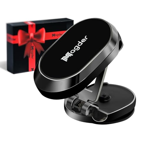 Magnetic Car Phone Holder, 360-Degree Rotating Dashboard Mount, Compatible with MagSafe, Universal Fit for iPhone, Samsung and All Smartphones