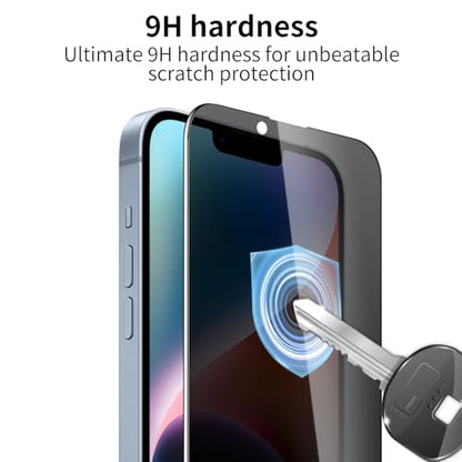 3 Pack Privacy Screen Protector for iPhone 14 Plus/13 Pro Max, 9H Hardness Double Shatterproof Anti-Spy Tempered Glass Film, Easy Installation, Case-Friendly - size: iPhone 14 Plus/13 Pro Max