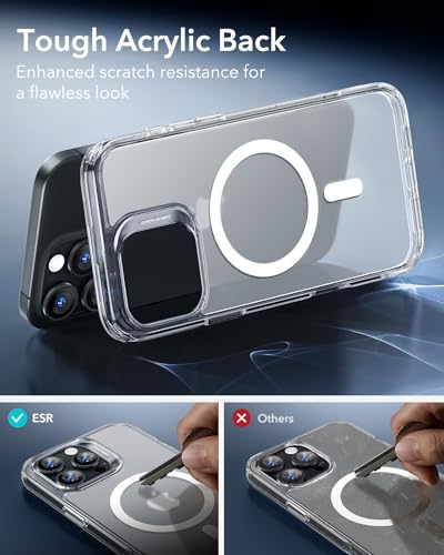 ESR for iPhone 16 Pro Case, Compatible with MagSafe, Shockproof Military-Grade Protection, Magnetic Phone Case for iPhone 16 Pro, Classic Hybrid Case (HaloLock),Frosted Clear - color: C-Frosted Clear