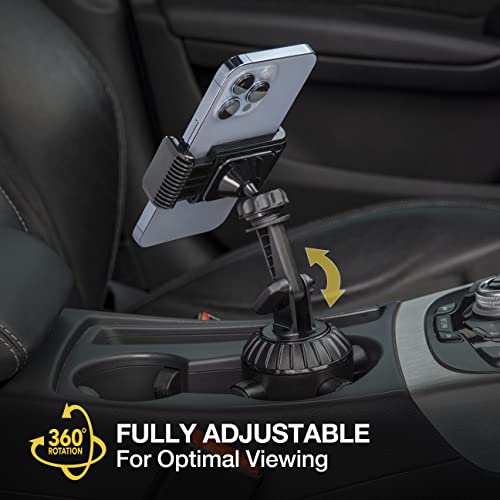 Scosche UHCUP2M-SP1 Universal Cup Phone Holder Mount with Adjustable Arms and Adjustable Base, Expands to Fit Cupholder, 360 Degree View Rotation - style: Cup Holder