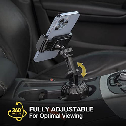 Scosche UHCUP2M-SP1 Universal Cup Phone Holder Mount with Adjustable Arms and Adjustable Base, Expands to Fit Cupholder, 360 Degree View Rotation - style: Cup Holder
