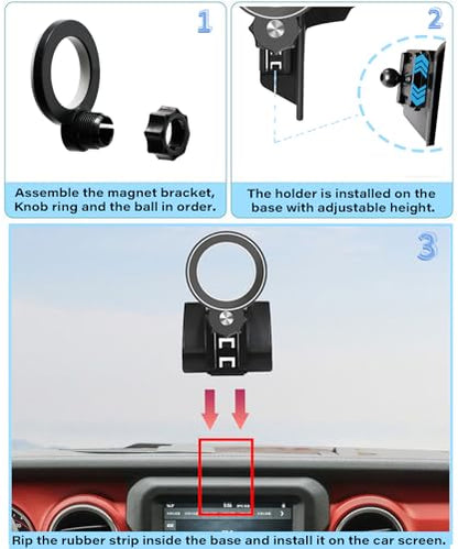 Magnetism Car Phone Holder for Jeep Wrangler JK JKU 2018-2023 Accessories - size: for 2018-2023 Jeep Wrangler JK JKU