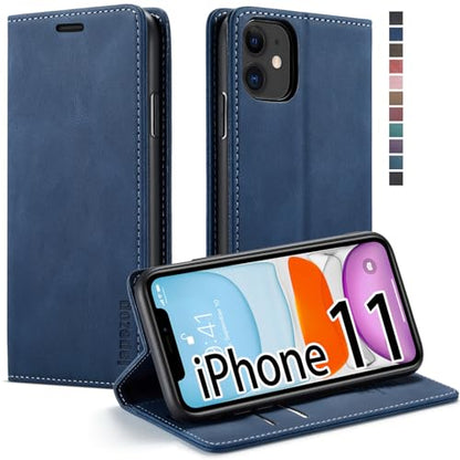 japezop Compatible with iPhone 11 Case,iPhone 11 Case Wallet with[RFID Blocking] Card Holder Kickstand, Leather Flip Wallet Case for iPhone 11 6.1 inch(Blue) - color: Blue, size: iPhone 11 6.1 Inch