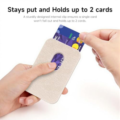 LoeoeL Magnetic Phone Wallet Compatible with Magsafe Wallet, Silicone ID Credit Card Holder Wallets for Back of Phone Pocket, Slim Thin Pouch Sleeve Wallets for iPhone Samsung, Beige Stone - color: Beige