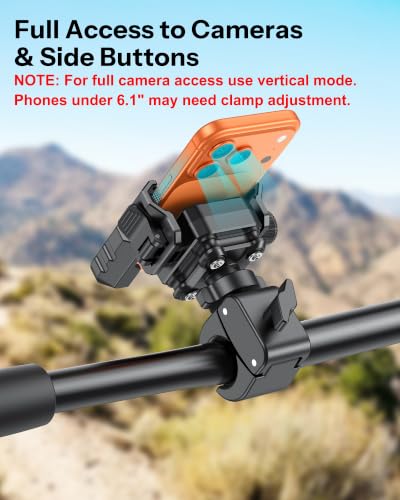 OMOTON BK01 Anti-Vibration Bike Phone Mount, Quick Lock for Riders - color: 1-Black