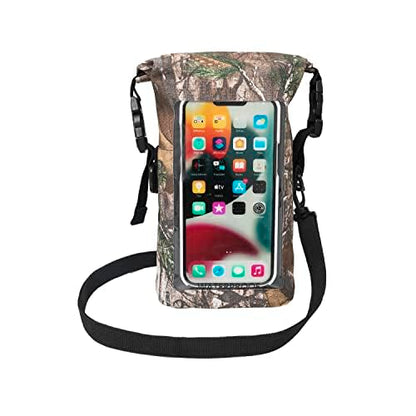 geckobrands Waterproof Phone Tote with 2L Dry Bag and Adjustable Strap – Protect Your Phone and Valuables While on The Go - color: Realtree Edge Camo