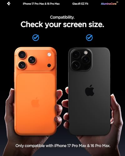 Spigen Screen Protector for iPhone 17 Pro Max, 16 Pro Max - size: iPhone 17 Pro Max , iPhone 16 Pro Max