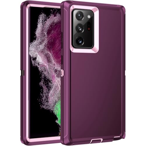 for Galaxy Note 20 Ultra Case Heavy Duty Shockproof Dust/Drop Poof 3 Layers Full Bady Protection Rugged Cover Case for Samsung Galaxy Note 20 Ultra,Purple/Pink - color: Purple/Pink