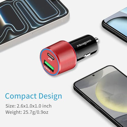 67.5W Red Car Charger USB C Super Fast for iPhone 18 Pro Max/17/Android - color: Red, size: 3.3 ft