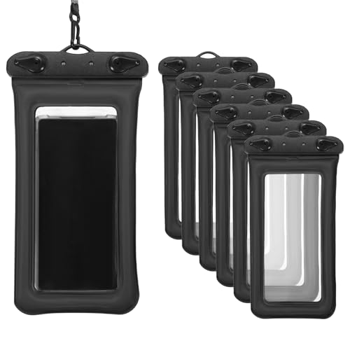 PATIKIL 3Pcs Waterproof Phone Pouch Floating No Sink Universal Cellphone Dry Bag Waterproof Phone Case for Kayaking Beach Swimming Hiking, Black - color: Black