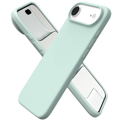 ORNARTO for iPhone Air Case 6.5", Slim Liquid Silicone 3 Layers Soft Gel Rubber Shockproof Protective Cover with Anti-Scratch Microfiber Lining-Mint Green - color: Mint Green