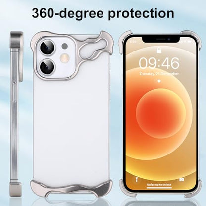 Frameless Phone Case Crafted for iPhone 12 Silver - color: Aluminum Silver, size: iPhone 12