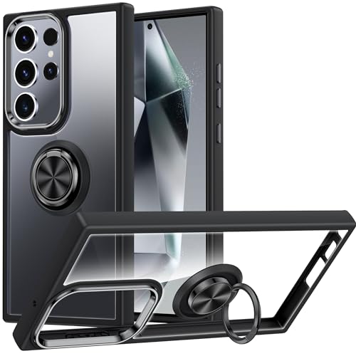 Silverback for Samsung Galaxy S25 Ultra Case Clear with Ring Stand, Shockproof Protective Slim Lightweight Phone Case for Galaxy S25 Ultra, Black Clear - color: Black, size: Galaxy S25 Ultra