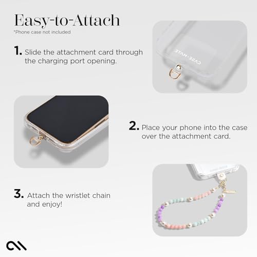 Case-Mate Phone Charm Wrist Strap with Beaded Pearls and Gold - Sugar Rush | Detachable Anti-Theft Phone Strap - Hands-Free iPhone Wrist Strap for Women - Phone Chain Wristlet for Galaxy, Pixel & More - color: Sugar Rush