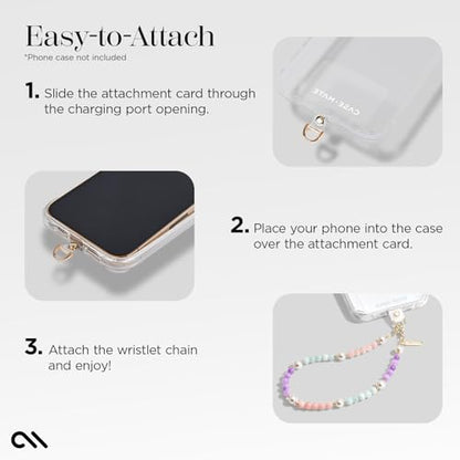 Case-Mate Phone Charm Wrist Strap with Beaded Pearls and Gold - Sugar Rush | Detachable Anti-Theft Phone Strap - Hands-Free iPhone Wrist Strap for Women - Phone Chain Wristlet for Galaxy, Pixel & More - color: Sugar Rush