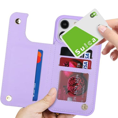 iCoverCase Compatible with iPhone 14 Pro Case with Card Holder, Wallet Case for Women Men RFID Blocking PU Leather Protective Phone Case 6.1 Inch (Light Purple) - color: Light Purple