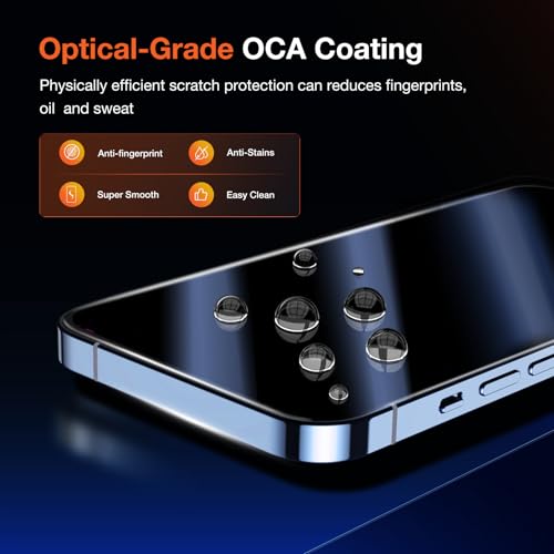 KUZOOM 2Pack Privacy 9H+ Tempered Glass Screen Protector for iPhone 13 Pro - color: Black 13Pro