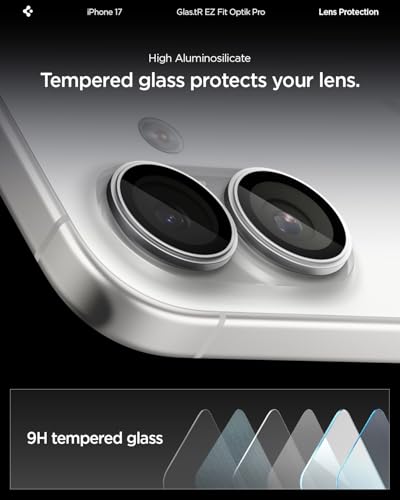Spigen Camera Lens Protector for iPhone 17 (16 Plus/16) - Silver - color: Silver
