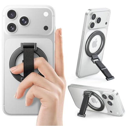 SUPERONE for MagSafe Phone Grip Kickstand, Removable Magnetic Ring Holder - color: Matt Black