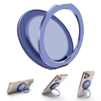 Cell Phone Ring Holder 360° Rotation Universal Metal Phone Grip Finger Ring Stand (Purple)