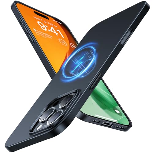 TORRAS Magnetic Slim Fit for iPhone 16 Pro Case, 6.3 inch, Ultra-Thin Case Compatible with MagSafe, Lightweight Matte Anti-Scratch Hard PC Cover Phone Case for iPhone 16 Pro OriginFit, Black - color: 1-Black Titanium