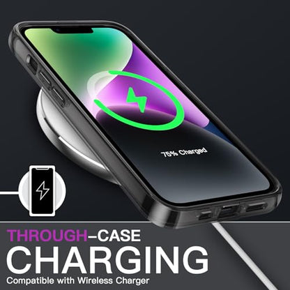 JETech Case for iPhone 14 Plus, Anti-Yellowing, Black | Shockproof Protection, Scratch Resistant Hard PC Back, Durable Transparent TPU Bumper - color: Black, size: iPhone 14 Plus