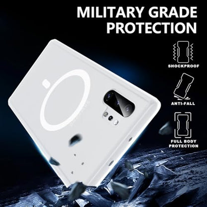 TIANNIUKE Magnetic Case for Samsung Galaxy Note 10 Plus, Translucent Matte Anti-Fingerprint,Compatible with MagSafe,Slim Fit Shockproof Protective Phone Case (Transparent White) - color: White, size: Galaxy Note 10 Plus