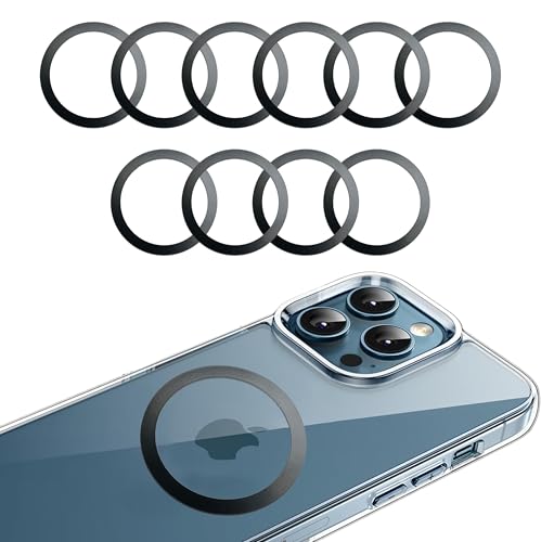 Universal Metal Rings Compatible with Magnetic Sticker,Magnetic Ring for Phone Cases & Wireless Charging (10 Black) - color: 10 Black, size: 0.4mm-O