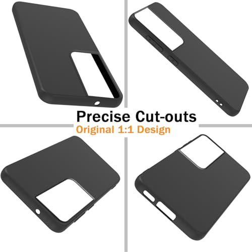 TENOC Phone Case for Samsung Galaxy S21 Ultra 5G, Black Case Anti-Fingerprint Protective Bumper Matte Cover - color: Black Matte, size: S21 Ultra