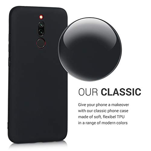 kwmobile Case Compatible with Xiaomi Redmi 8 Case - Protective Slim TPU Phone Cover - Soft Matte Finish - Black Matte