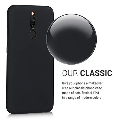 kwmobile Case Compatible with Xiaomi Redmi 8 Case - Protective Slim TPU Phone Cover - Soft Matte Finish - Black Matte